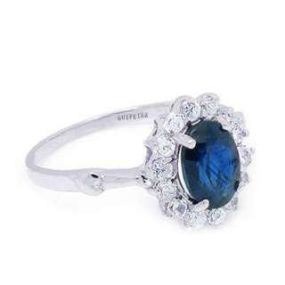 7x6mm 100% natural sapphire, Sterling Silver Ring  