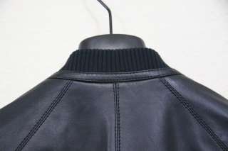 SS09 Dior Homme Black Leather Runway Bomber Jacket Blouson Sz 48 50 