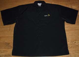 Sprint Cintas Work Uniform Casual Button Down Black Shirt #62472 Mens 
