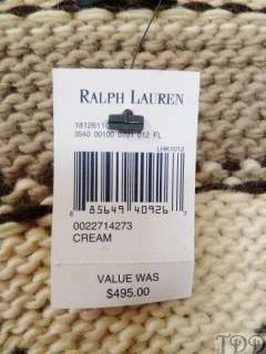 NWT 495 Polo Ralph Lauren Wool Moose Cardigan Sweater M  