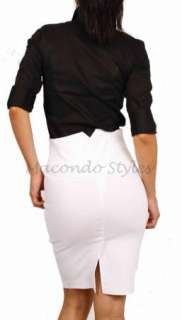 Career Fitted High Waist Knee Wiggle Pencil Skirt Sexy  