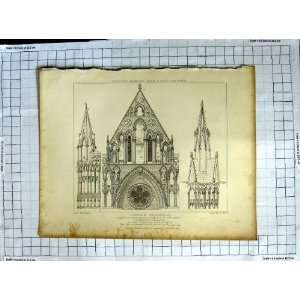   1820 Lincoln Cathedral Architecture Pugin Keux Print