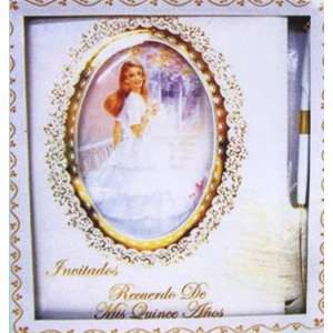  Quinceanera Guest Book in Spanish, with 12 pages and 