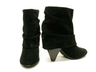STEVE MADDEN*CARLSEN*BLACK SUEDE ANKLE SLOUCH BOOTS 7.5  