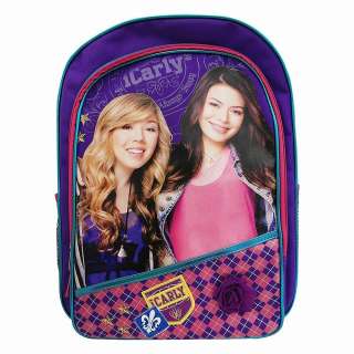   Purple Nickelodeon iCARLY Sam & Carly School BackPack BAG 16” NEW