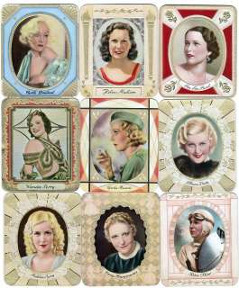 13 1934 Embossed Movie Actresses Cards CAROLE LOMBARD +  