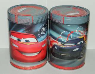 Walt Disneys Cars 2 ONE Large Round Illustrated Tin Coin Bank Style A 