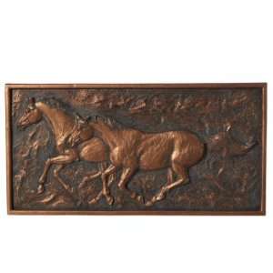  Antique Bronze Running Horse Wall Art: Home & Kitchen