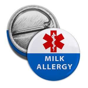 MILK ALLERGY in Blue Red Medical Alert 1 inch Mini Pinback Button 