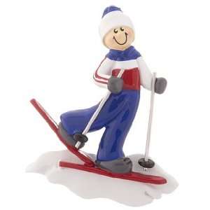  Skier   Adult Male Christmas Ornament