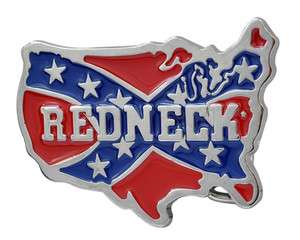 Redneck USA Flag Belt Buckle Southern Pride Rebel Confederate  