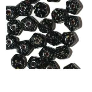  Black Gray Speckle Facet Czech Pressed Glass Beads: Arts 