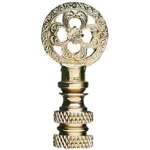   Co. FN33 AB81, Decorative Finial, Polished Brass Mini Round Clover