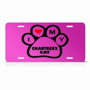  Chartreux Cats Pink Novelty Animal Metal License Plate 