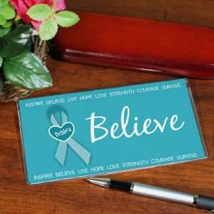  Believe   Ovarian Cancer Awareness Personalized Checkbook 