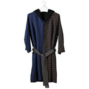 Cotton Stripe Spa Robe by Daniel Östman Size Medium, Color Black 