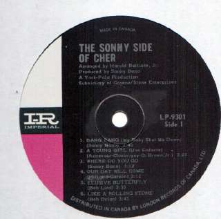 Sonny & Cher  Sonny Side Of Cher LP VG++ Canada  