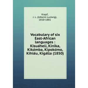  Vocabulary of six East African languages  KisuaÌheli 