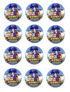SONIC HEDGEHOG Edible Party Cupcake Image Topper Favor  