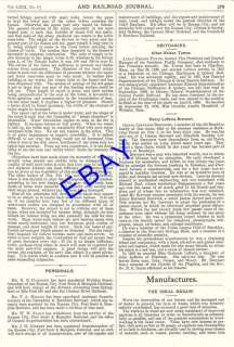 1895 MERSHON BAND SAW IDEAL RESAW ARTICLE SAGINAW MI  