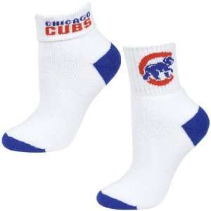  MLB Chicago Cubs White Ladies 9 11 Ankle Roll Over Socks 