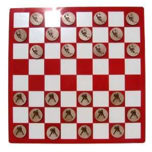   designs IH001CKS Laser Etched Ice Hockey Checkers Set: Toys & Games