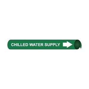     Pipe Marker Strap On, Chilled Water Supply W/G, Fits 8   10 Pipe