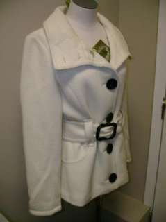 Soia & Kyo Myota o Off White Belted Wool Coat NWT $360  
