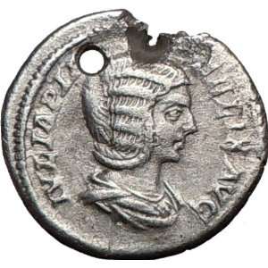   DOMNA 211AD RARE Silver Ancient Authentic Roman Coin VESTA HOME FAMILY