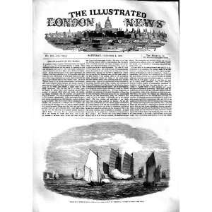  1851 ATTACK CHINESE PIRATE SHIPS CLEOPATRA BIAS BAY