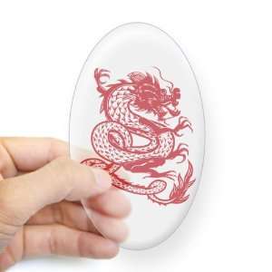    Sticker Clear (Oval) Chinese Dancing Dragon 