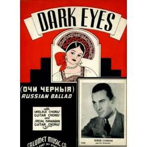 Dark Eyes (Russian Ballad) Vintage 1935 Sheet Music Recorded by Bernie 