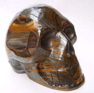 lb Gold Tigers Eye Skull,Gemstone,Chatoyant  