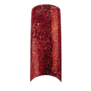   Glitter Nail Tips in Red # 87 825 100 PCS + Free A viva Eco Nail File