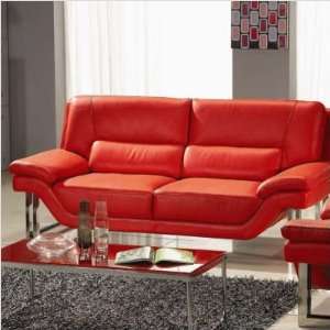   Hokku Designs MF2230 Sofa Set LA Leather Sofa in Red
