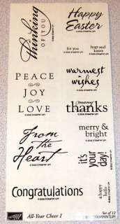 Stampin Up Single Rubber Stamps, All Cheer I You Pick  