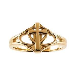  Womens Yellow Gold Covenant Hearts Christian Purity Ring Jewelry