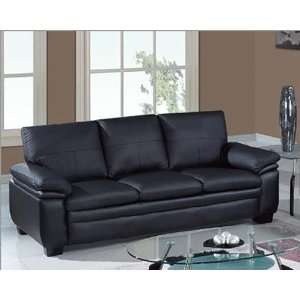   : Global Furniture Black Bonded Leather Sofa GF2225S: Home & Kitchen