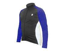 Winter Weight Cycling Jersey   Mens Black/Blue Small