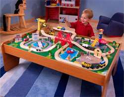 Large tabletop setting lets kids create their own community. View 