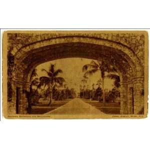   Entrance and Boulevard, Coral Gables, Miami, Florida
