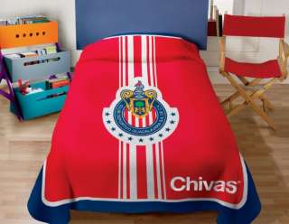 New Boys Soccer Red Chivas Fleece Blanket Twin Full  