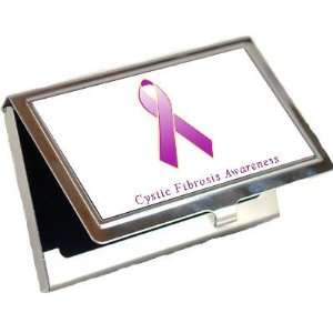  Cystic Fibrosis Awareness Ribbon Business Card Holder 