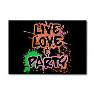    Rectangle Magnet Live Love and Party (80s Decor): Everything Else