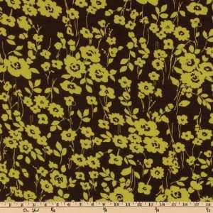   Knit Floral Yellow/Brown Fabric By The Yard: Arts, Crafts & Sewing