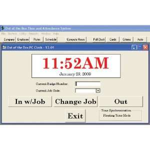 Smart Clock 50121 Out of The Box Time and Attendance System Software 