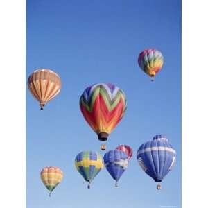 Colorful Hot Air Balloons in Sky, Albuquerque, New Mexico, USA Premium 