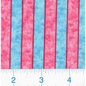  45 Wide Clown Stripes Pink/Blue Fabric By The Yard: Arts 