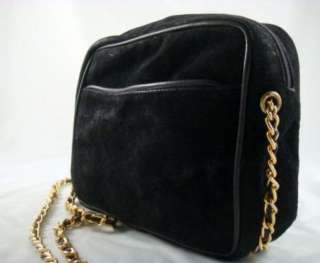 Vintage L.J. Simone Suede Evening Handbag Gold Accent  