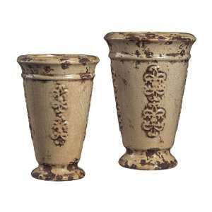   Ceramic Alto Cream Vases (Set Of 2) 119 032: Home & Kitchen